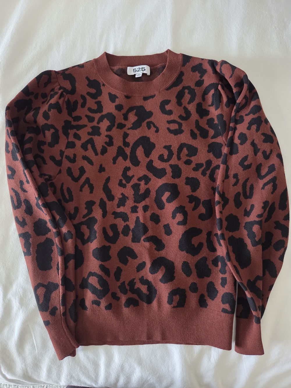 525 America Rust and Black Leopard Crewneck Sweater